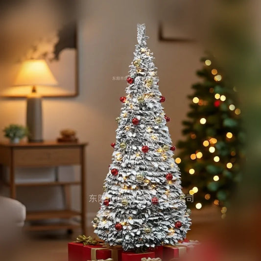 Árbol de Navidad plegable predecorado de 1,2 a 2,1 m, decoración festiva emergente, decoración del hogar, árbol de Navidad portátil