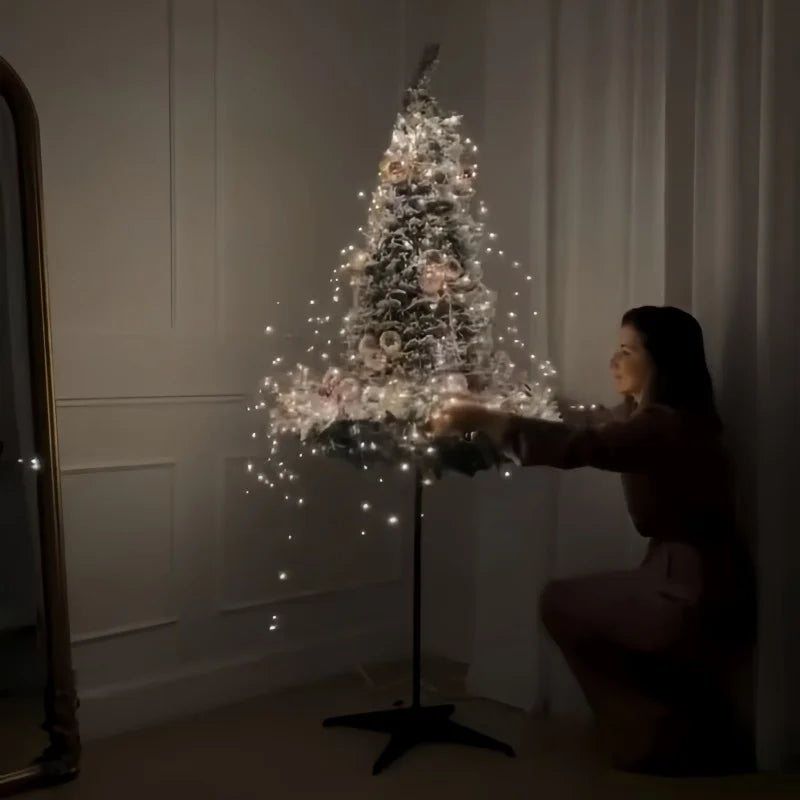 Árbol de Navidad plegable predecorado de 1,2 a 2,1 m, decoración festiva emergente, decoración del hogar, árbol de Navidad portátil