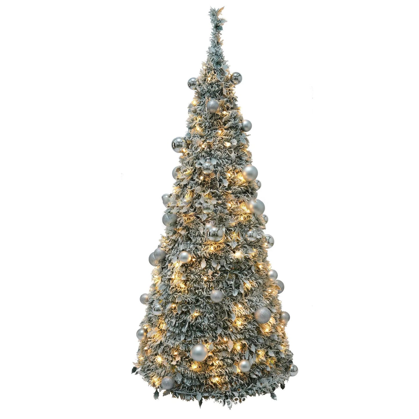 Árbol de Navidad plegable predecorado de 1,2 a 2,1 m, decoración festiva emergente, decoración del hogar, árbol de Navidad portátil