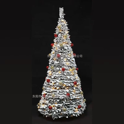 Árbol de Navidad plegable predecorado de 1,2 a 2,1 m, decoración festiva emergente, decoración del hogar, árbol de Navidad portátil