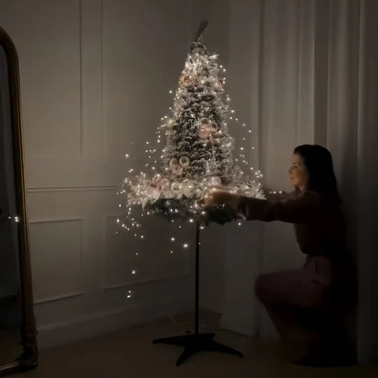 Árbol de Navidad plegable predecorado de 1,2 a 2,1 m, decoración festiva emergente, decoración del hogar, árbol de Navidad portátil