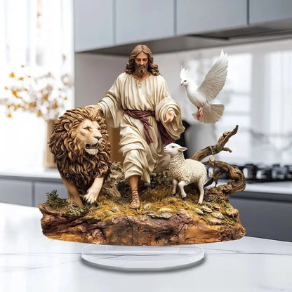 Figura de pesebre de Pascua, decoración de mesa, figura de pesebre, adorno de escritorio de madera, artesanía, decoración, iglesia, fiesta, regalo de Navidad